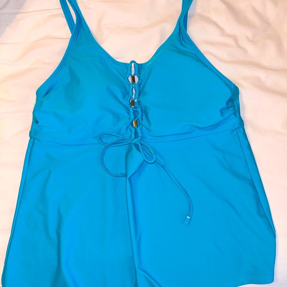 Time and Tru Other - Time and Tru Women's Lace up Front Tankini Bikini Top Sz XL